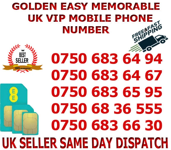 Golden Easy Memorable Uk Vip Mobile Phone Number / Platinum Sim  Ee Network B 25