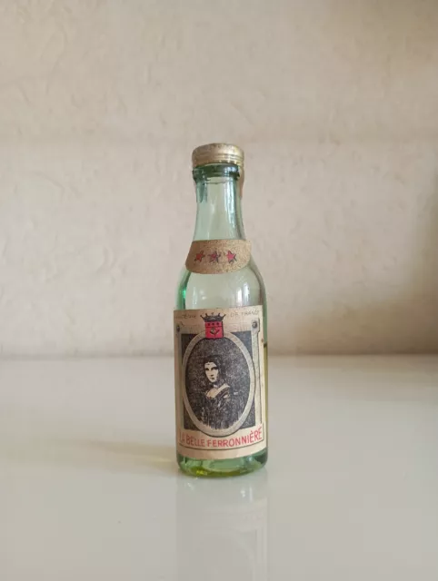 Very old mini bottle cognac/eau de vie La belle Ferronniere 3cl