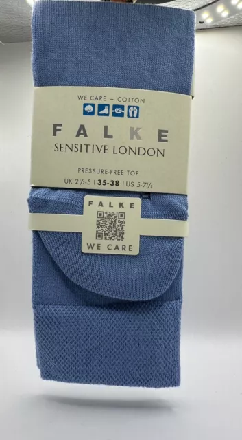 Falke Womens Sensitive London Socks - Arctic Blue - Size UK 2.5-5 NEW