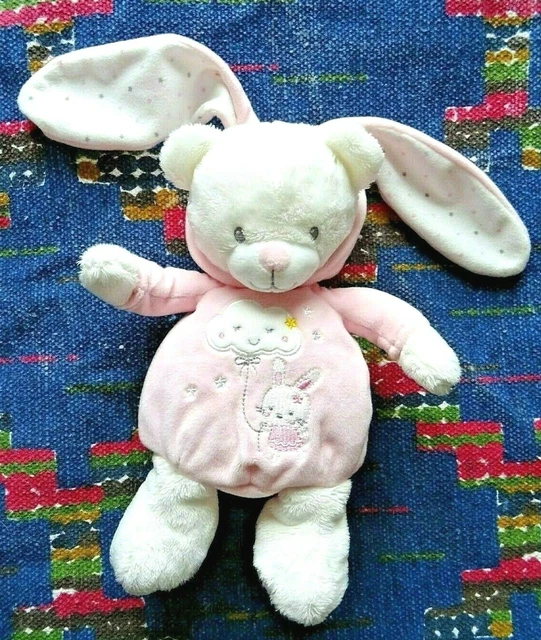 Eb/ Doudou Peluche Max & Sax Ours Lapin Rose Blanc Nuage Etoile Etat Neuf