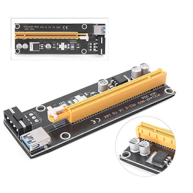 Usb Riser Adapter USB3.0 1X BIS 16x Extender Riser Card Adapter SATA Stromkabel PCI-E ...