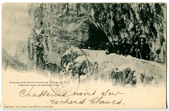 CPA 38 Isère approx. de la Grande-Chartreuse Passage du Frou Chasseurs-Alpins