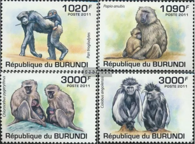 Burundi 2078-2081 (kompl. Ausgabe) postfrisch 2011 Primaten