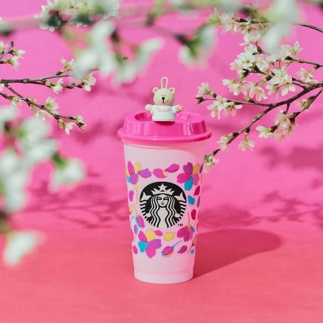 STARBUCKS JAPAN SAKURA 2024 cherry blossom reusable cup & drinkhall cap