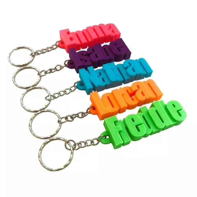 3D Personalised Keyring - Party Bag / Gifts / Name Tags / School Bag / Travel