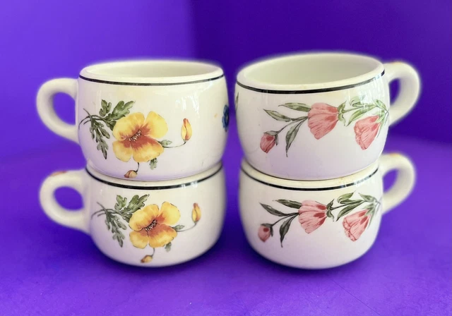 4 Southern Pacific Railroad PRAIRIE MOUNTAIN WILDFLOWER Mugs Cups Syracuse China