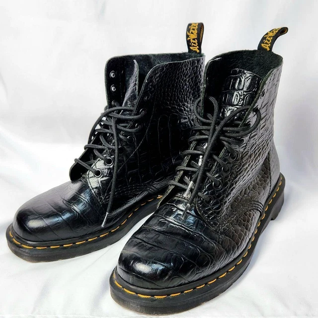 DR. MARTENS BOOTS Croco Embossed 8 Hole Leather Uk8 £137.80 PicClick UK
