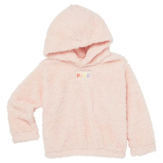 Puma Sherpa Hoodie Kids Big Girls Casual Jacket Sweater Pink Size XL (16)