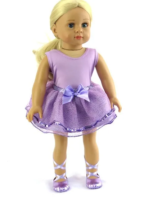 18" DOLL LAVENDER BALLET OUTFIT Leotard Tutu for AMERICAN GIRL MY GENERATION NEW
