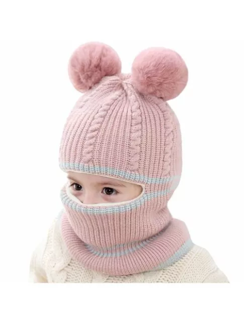 Beanie unisexe enfants garçons filles balaclava.  *COULEUR ORANGE* 2