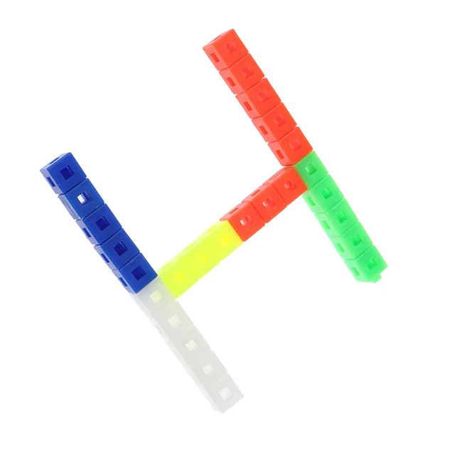 Interlocking Counting Math Blocks 100PCS MATHEMATICS LINKING Cubes Interlocking Counting Block Kids ...