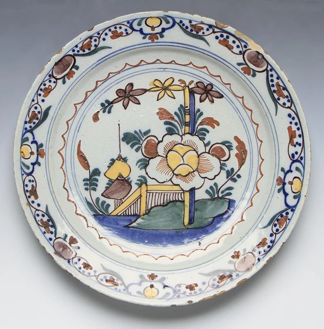 English Delft Plate 18Th C.