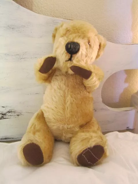 Vintage Blonde Mohair Hermann? Teddy Bear Plush 13"