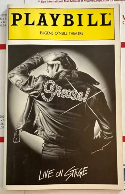 Grease Playbill with Jon Secada  Eugene O'Neill Theatre  w/Insert