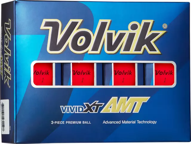 Volvik Vivid XT AMT - Matte Finish Golf Balls - MATTE RED - Qty Available!