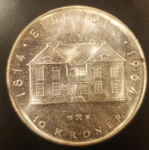 Norway, 1964, 10 Kroner .900 Silver Coin