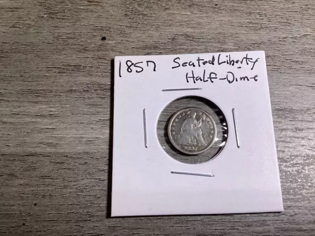 1857 Seated Liberty Silver Half-Dime U.S. Philadelphia Minted Coin-021924-0049