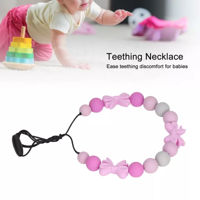 Collier de dentition, 3PCS bébé bébé anneau de dentition collier de soins  infirmiers Oral Sensory Chew jouets conçus pour les enfants(Noir blanc  bleu) : : Bébé et Puériculture
