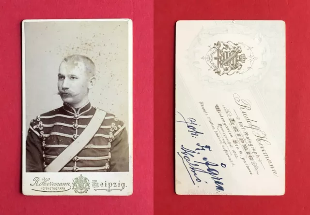 Militär CdV Foto LEIPZIG um 1900 HUSAR aus Schweden MALMÖ ( 43096