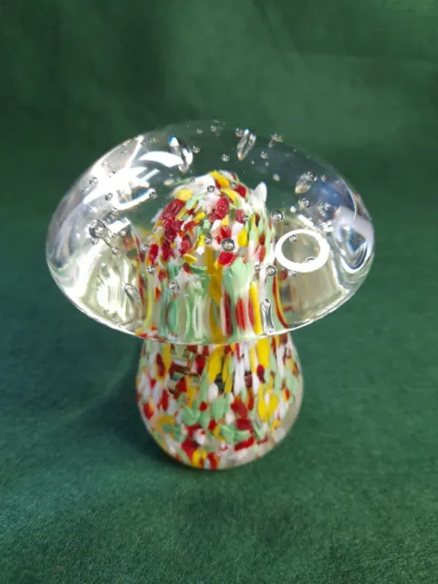 Art Glass Beautifully Crafted Vintage Mushroom Dump/Paperweight  Collectable