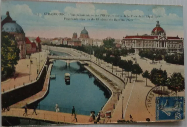 Strasbourg 67 CPA View Panoramic Place Of La Republic Good Condition 1921