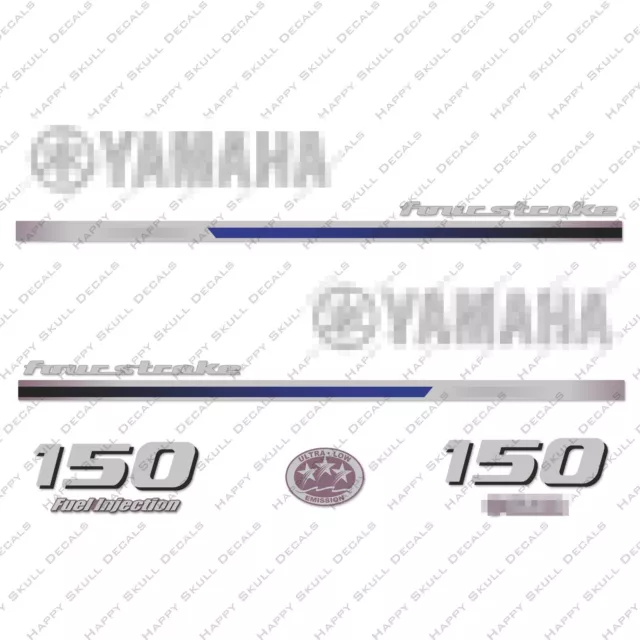 Yamaha 150HP Four Stroke Outboard Engine Decals Sticker Set reproduction 2013