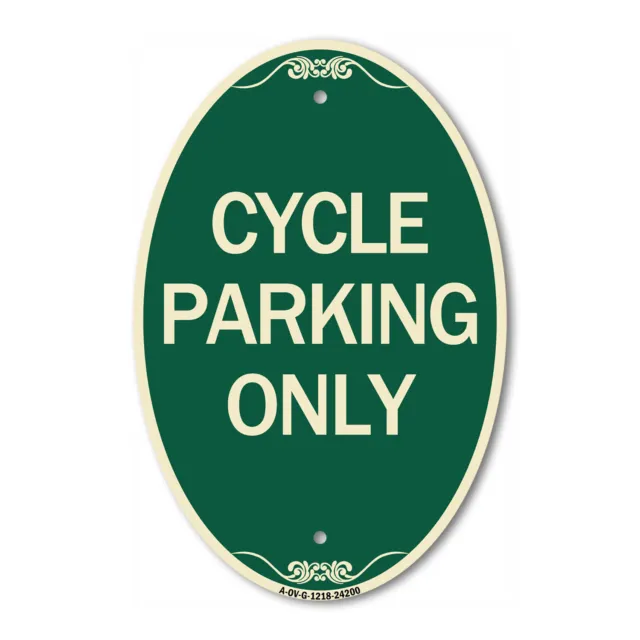 SignMission Designer Series Sign - Cycle Parking Only 12" x 18" Aluminum Sign