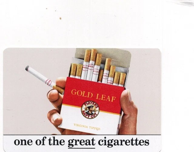 RARE VINTAGE "Players Gold Leaf Cigarettes (Calendar Card REV)" SINGLE Play Card