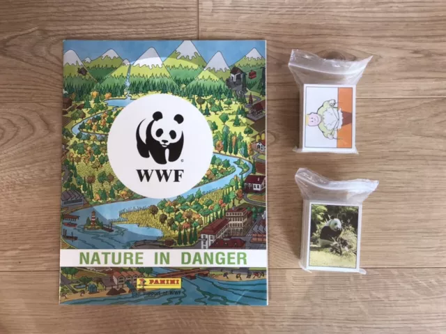 Panini Wwf Nature In Danger Stickers Full Set And Empty Album 1990