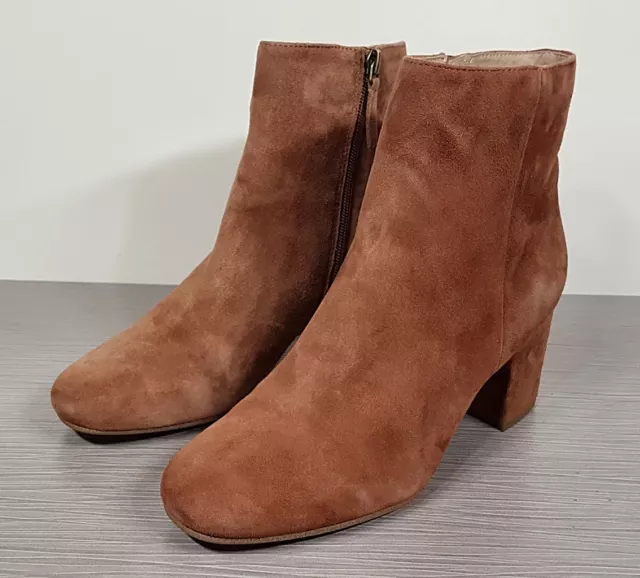 Halogen 'Cori' Round Toe Bootie, Rust Colored Suede, Womens Size 6