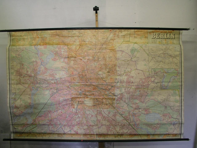 TARJETA DE PARED la Escuela Mapa Wall Card Berlín Ciudad 233x145cm