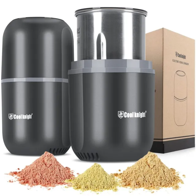 Electric Herb Grinder, 6 Blades Updated Spice Grinder, Rechargeable  Electric Grinder with 2 x 1.7oz/50ml Herb Jars and a Mini Shovel