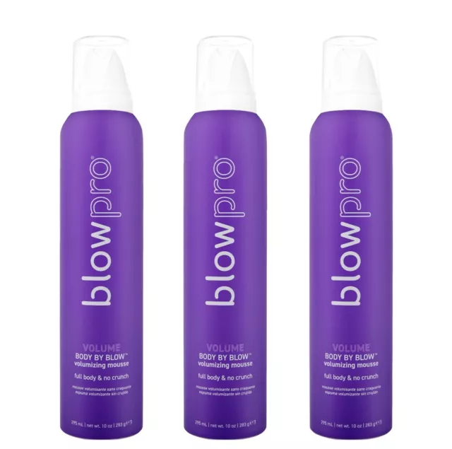 LOT 3 PACK Blowpro Blow Pro Body By Blow No Crunch Volumizing Mousse 10 oz NEW