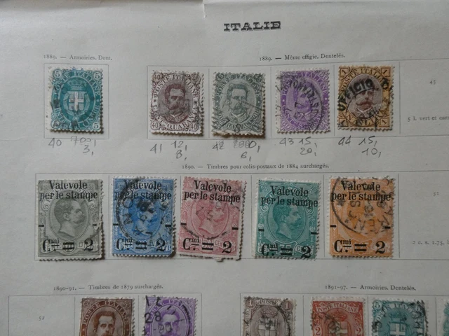 Lot Italie 35 Timbres Anciens 1889/1906 Cote Env 224E- A Saisir-