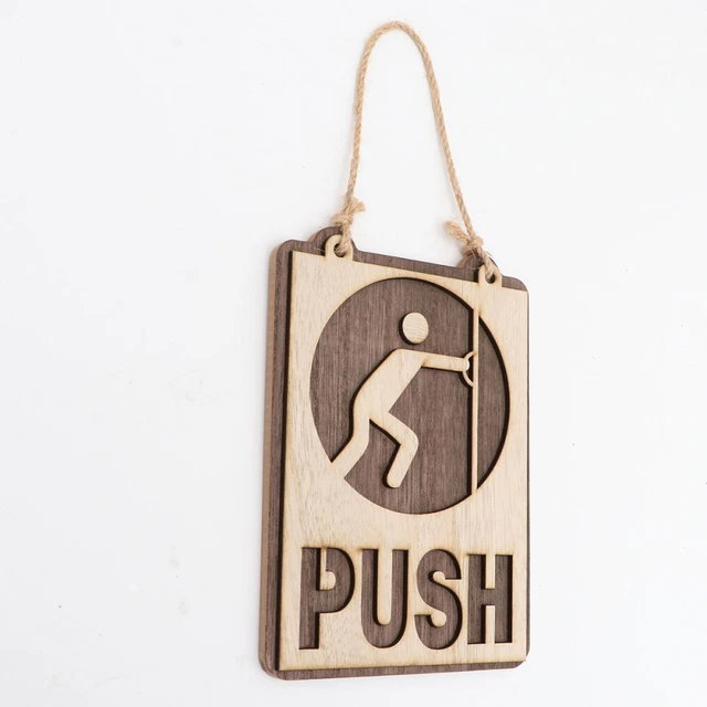 Push Sign Office HANGING PUSH PULL Sign Office Door Signs and Simple Indication Novel ...