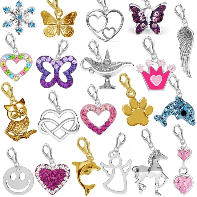 Charms Anhänger Bettelarmband 925 Echt Silber Kinder Mädchen Damen Emaille Straß