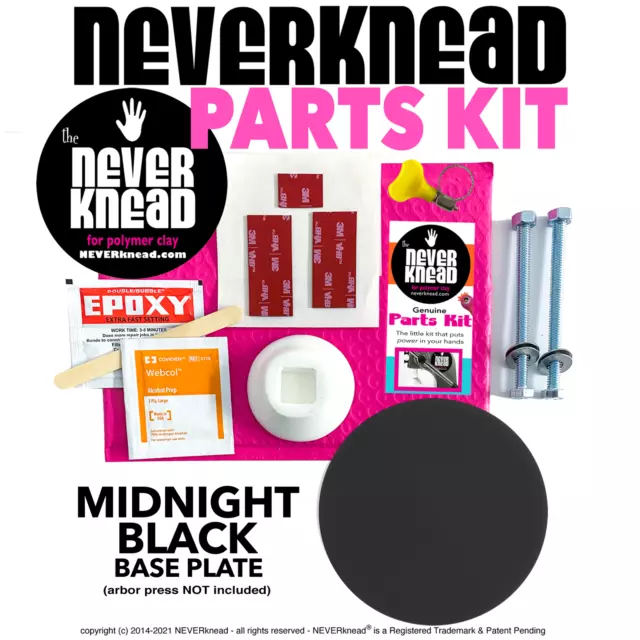 STOP THE HURT! BLACK NEVERknead PARTS KIT Polymer Clay Conditioning Tool - Premo