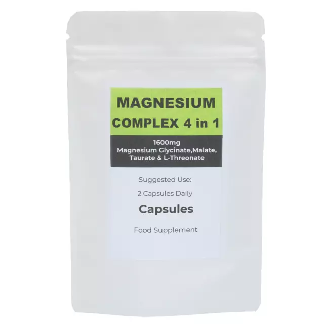 Magnesium Glycinate 4 in 1 Complex,1600mg,No Fillers,High Strength