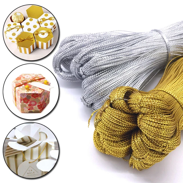 100M/Rollo Cuerda Metálica Regalo de Navidad Envolvente Cuerda 1mm Decoración Artesanía