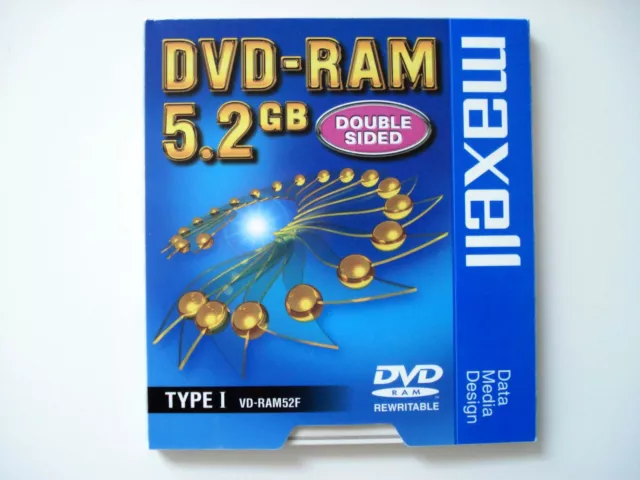 MAXELL 5.2GB Double Sided Cartridge Rewritable DVD-RAM Disc VD-RAM52F NEW