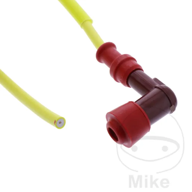 Spark plug connector LY11 Racing 10/12/14 mm 90° M4 red NGK with 500 mm cable