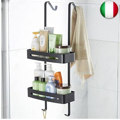 Asciugamano A Parete Shampoo Sapone Organizzatore Rack Organizzatore di Stoccaggio Adesivo Bagno Mensola Senza Forare Mensole Doccia LZYMSZ 2PCS Portaoggetti per Doccia 
