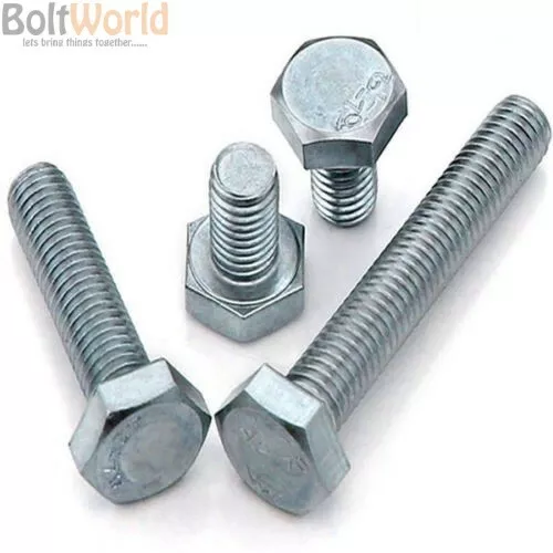 M8 / 8mm FULLY THREADED SET SCREW GRADE 8.8 ZINC HEXAGON HEX HEAD BOLTS SCREWS