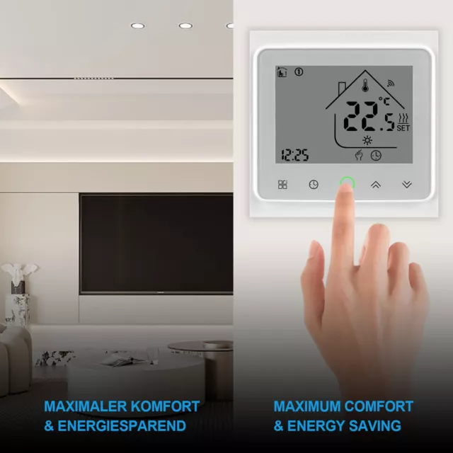 LED Touchscreen Digital Thermostat Fußbodenheizung Raumthermostat Programmierbar 3