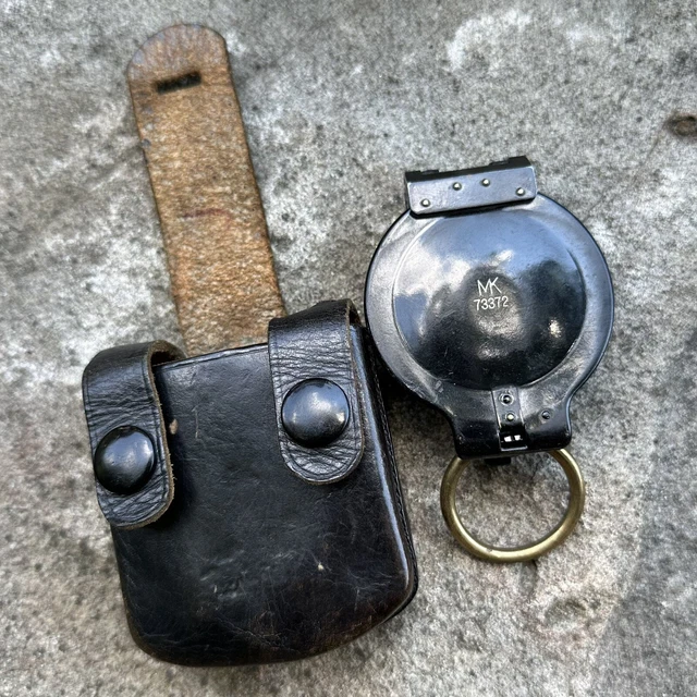 ORIGINAL WWII WW2 German Marching Compass With Very Scarce Leather Case ...