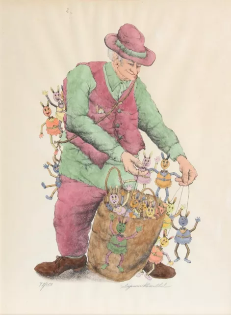 Seymour Rosenthal, The Puppet Vendor (color), Lithograph, signed and numbered in