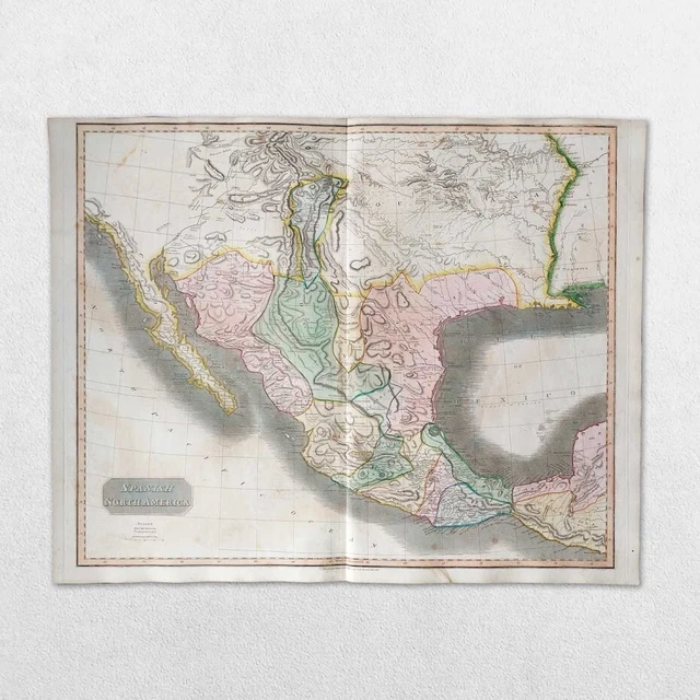 Antique 19Th Century World Atlas Map John Thomson 1814 North America Usa Mexico