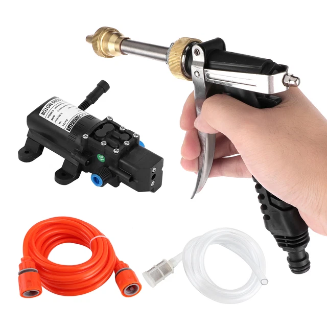 Car 12V Portable 130PSI High Pressure Washer Water Pump Hose Kit 80W
