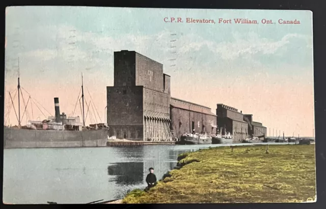 C.P.R.  Elevators, Fort William Ontario Canada 1915 Postcard