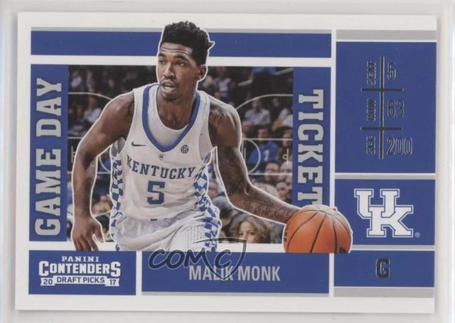 2017-18 Panini Contenders Draft Picks Game Day Tickets Malik Monk #4 Rookie RC